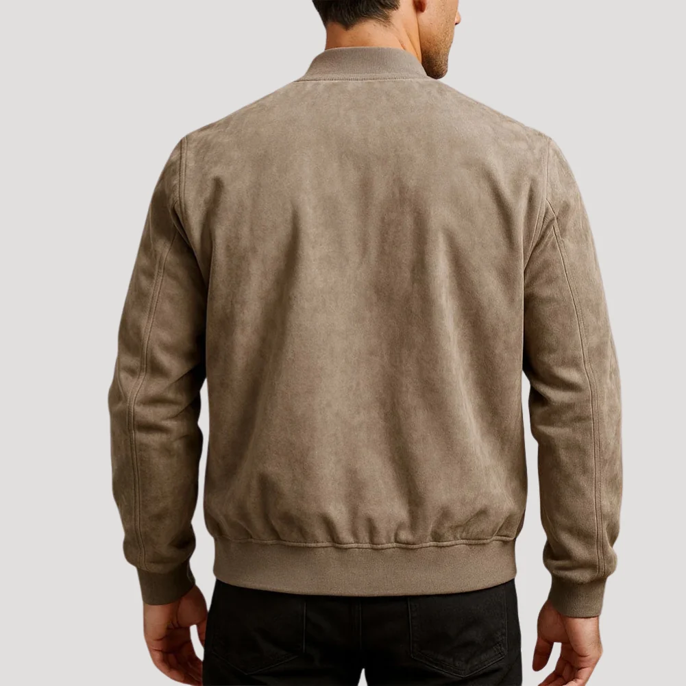 Herr Slim Fit Bomberjacka Med Dragkedja Casual Stil
