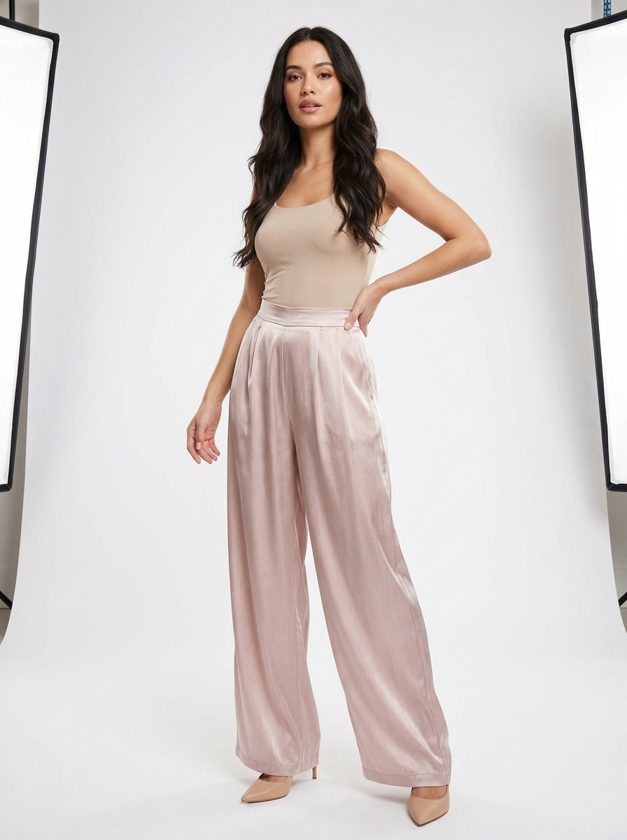 Ballongbyxor i satin för kvinnor | Eleganta haremsbyxor med lös passform – produktbild 3
